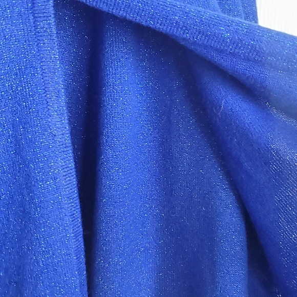 Croft & Barrow XL 2 IN 1 SWEATER TOP. BLUE SPARKLE CHRISTMAS NEW YEARS EVE. - Picture 5 of 7